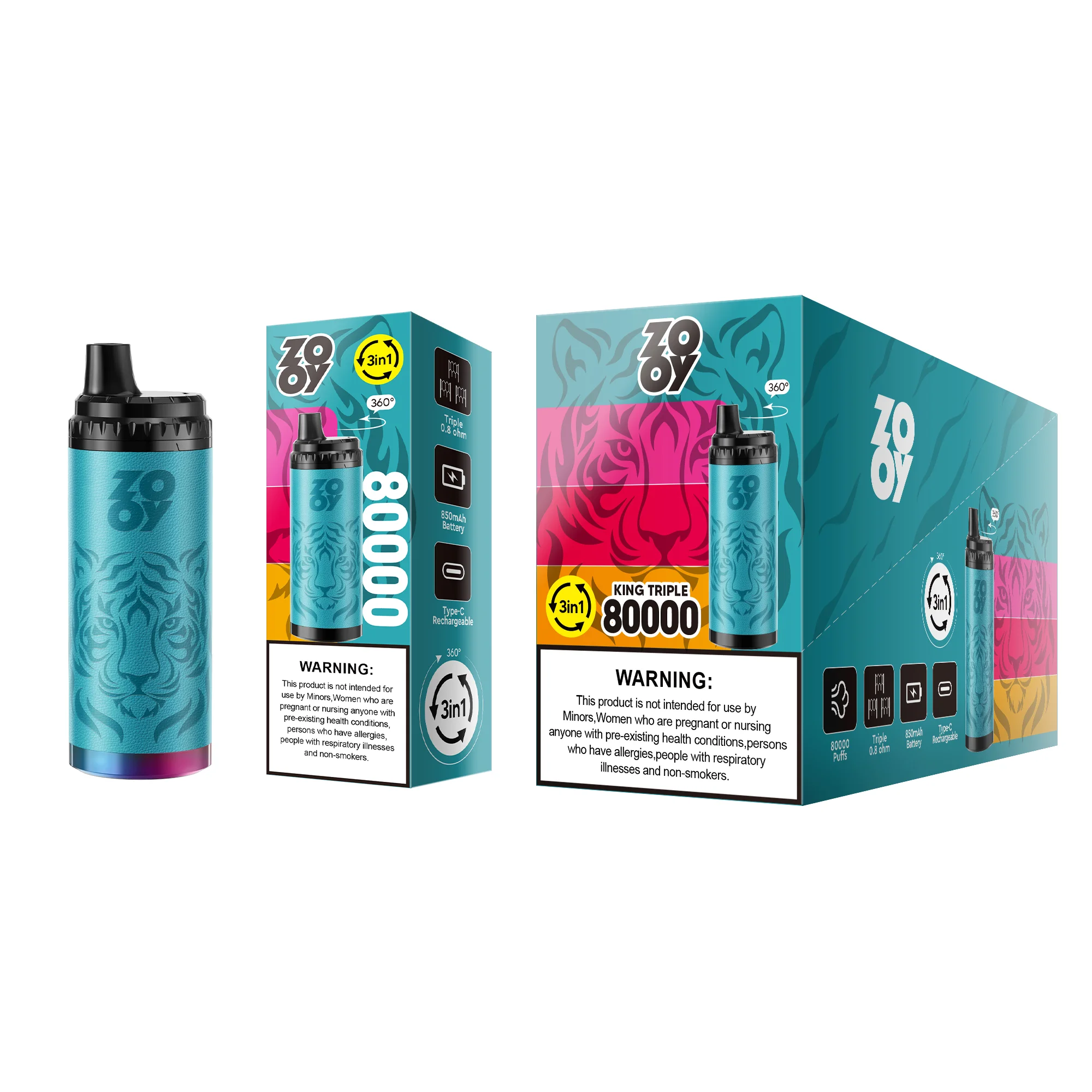 ZOOY KING TRIPLE 80K Puffs Die 3-in-1 Einweg-E-Zigarette im Großhandel – Bild 7