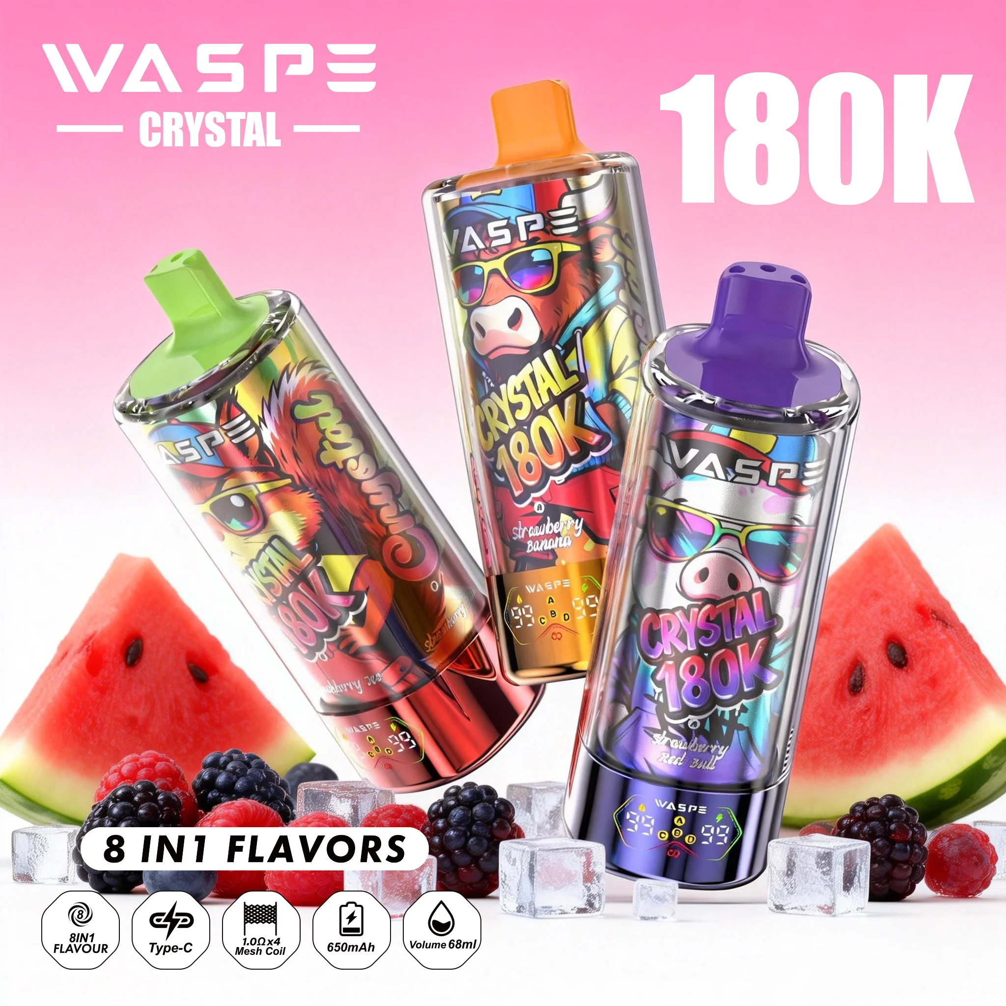 WASPE CRYSTAL 180K Puffs Das riesige 8-in-1 Geschmackswunder im Test – Bild 4