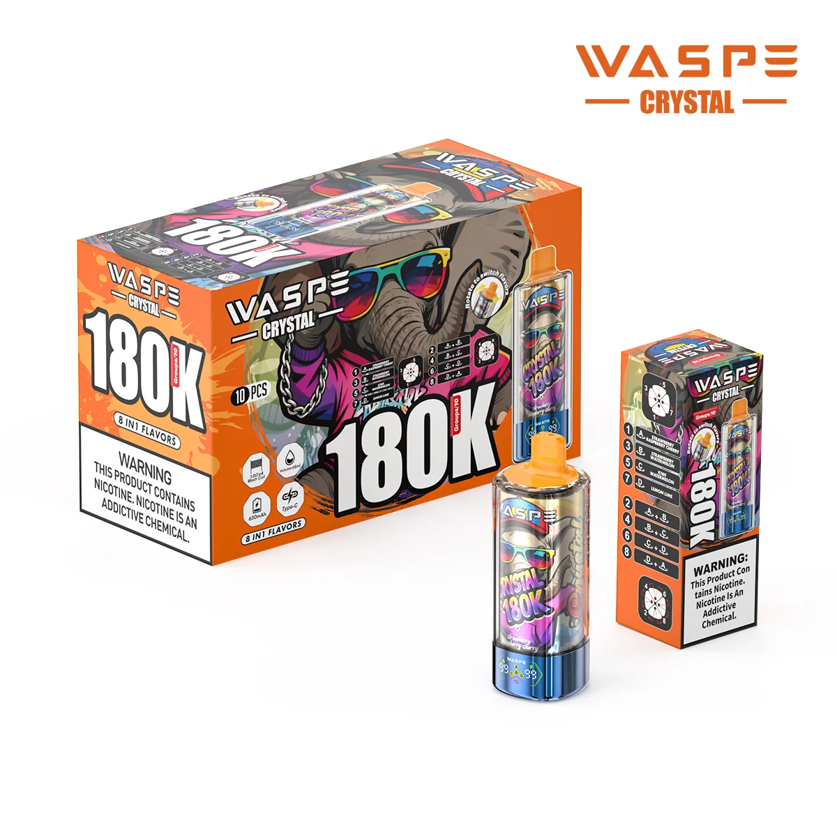 WASPE CRYSTAL 180K Puffs Das riesige 8-in-1 Geschmackswunder im Test – Bild 7