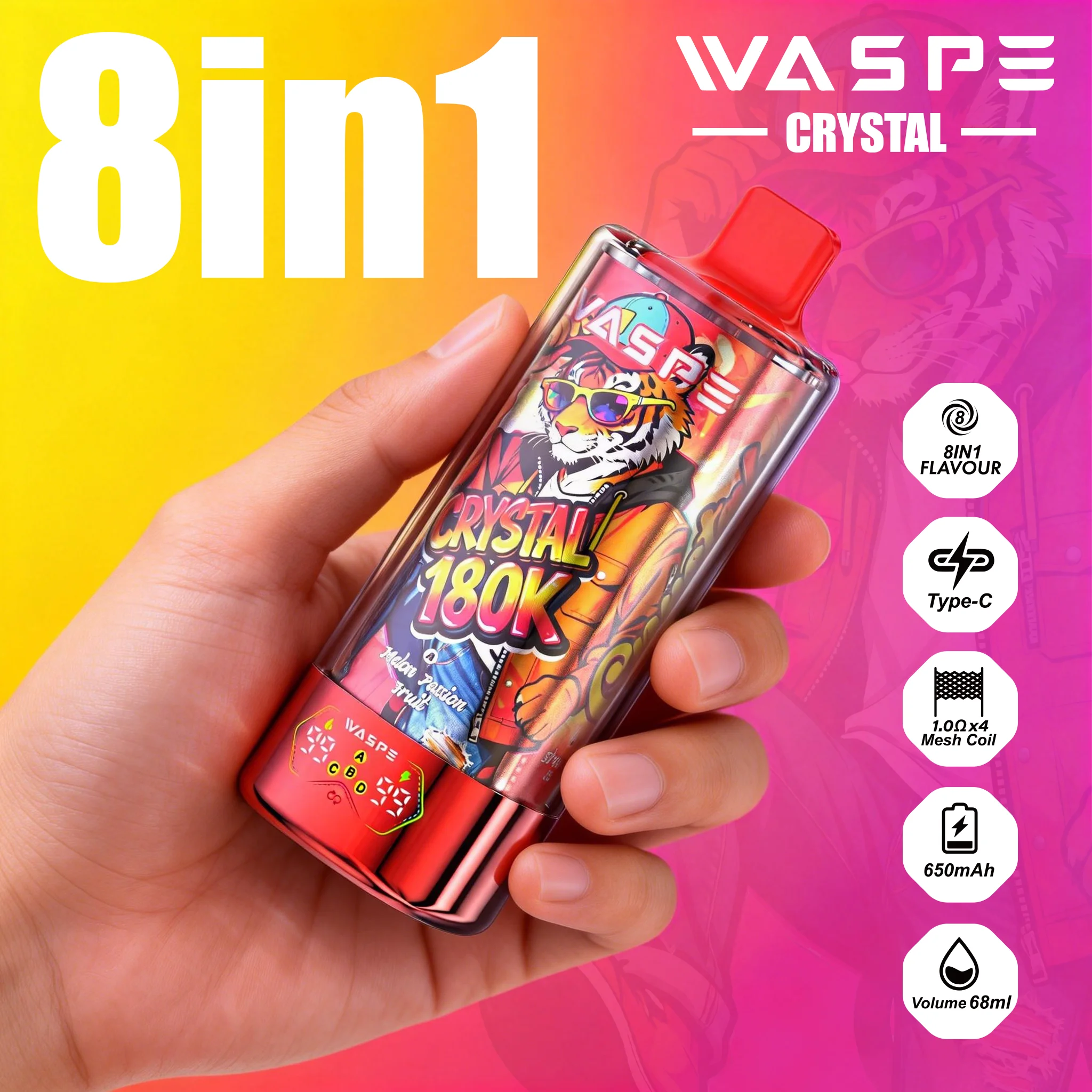 WASPE CRYSTAL 180K Puffs Das riesige 8-in-1 Geschmackswunder im Test – Bild 2