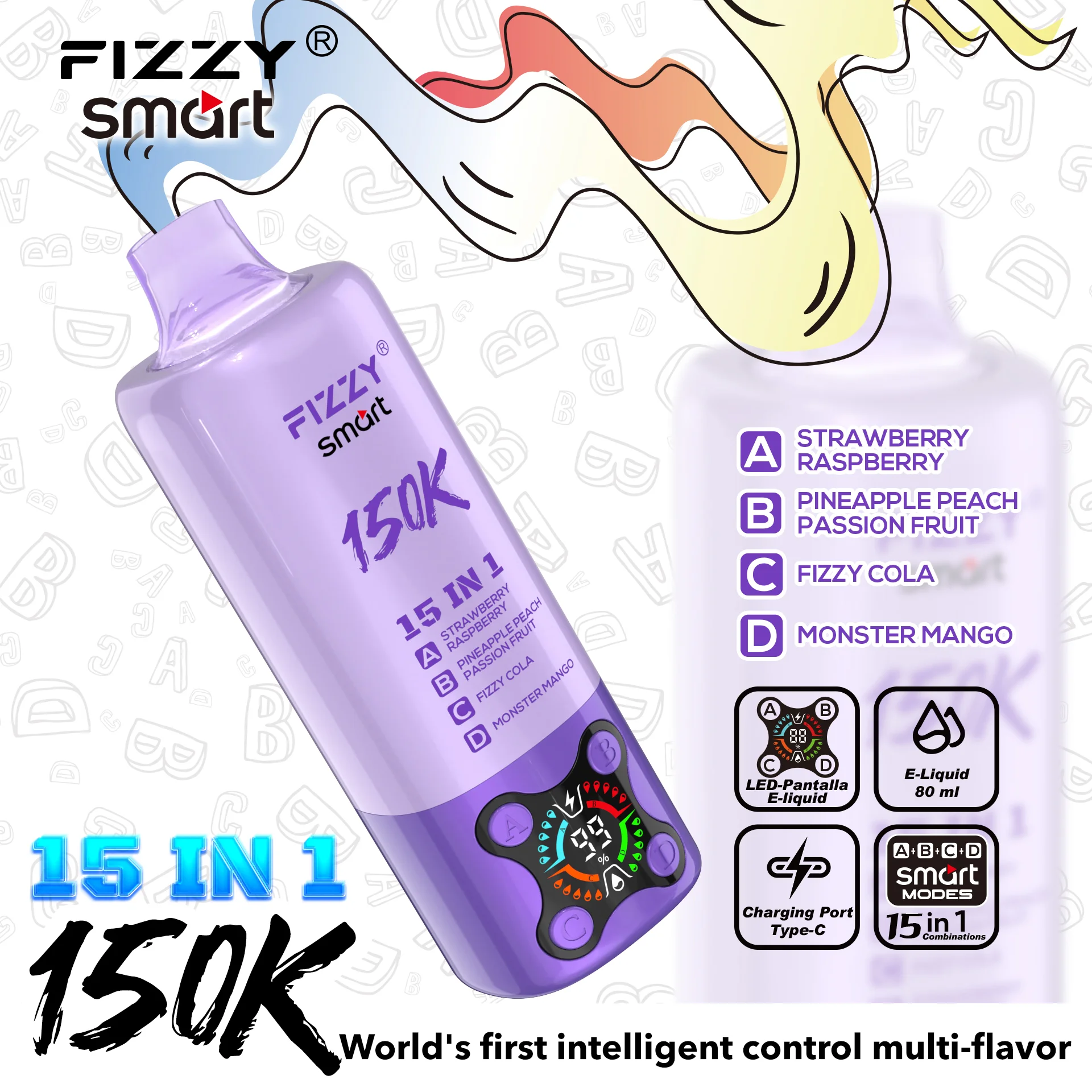 FIZZY SMART 150K Puffs Das bahnbrechende 15-in-1 Geschmacks Wunder – Bild 3