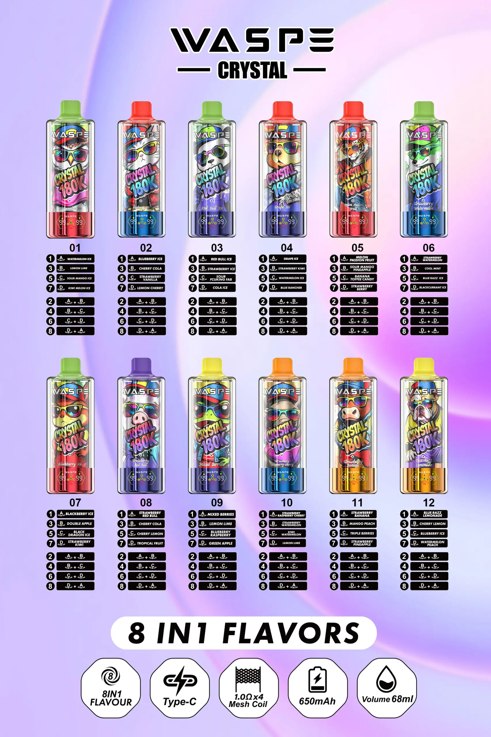 WASPE CRYSTAL 180K Puffs Das riesige 8-in-1 Geschmackswunder im Test – Bild 6