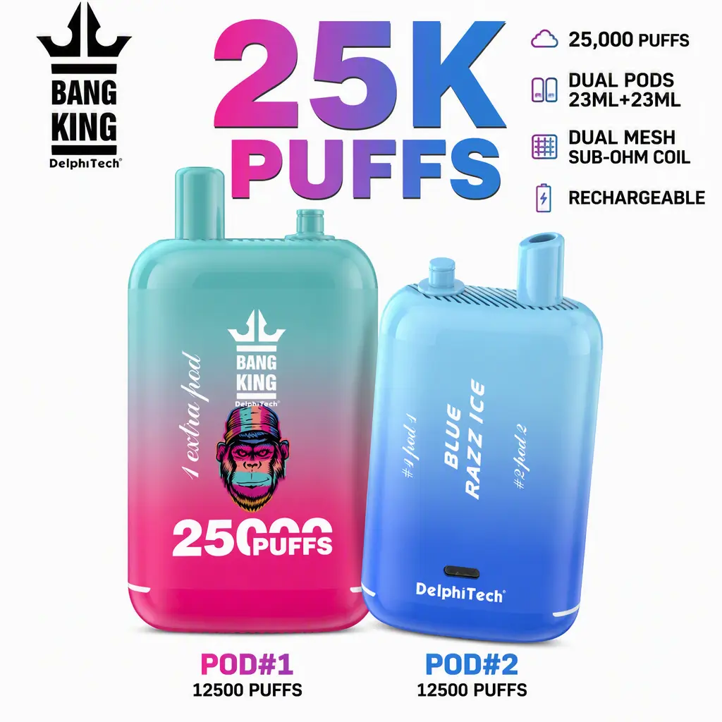 BANG KING 25K Vape – 25.000 Züge mit Mesh Coil & USB-C Akku