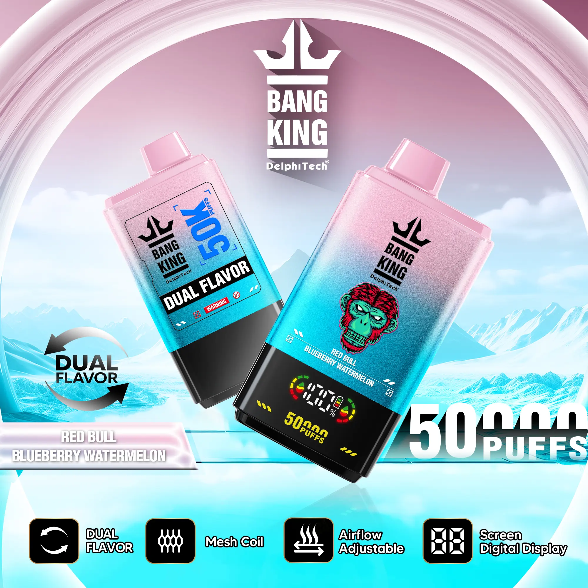 BANG KING 50K Vape – 50.000 Züge mit Mesh Coil & USB-C Akku – Bild 2