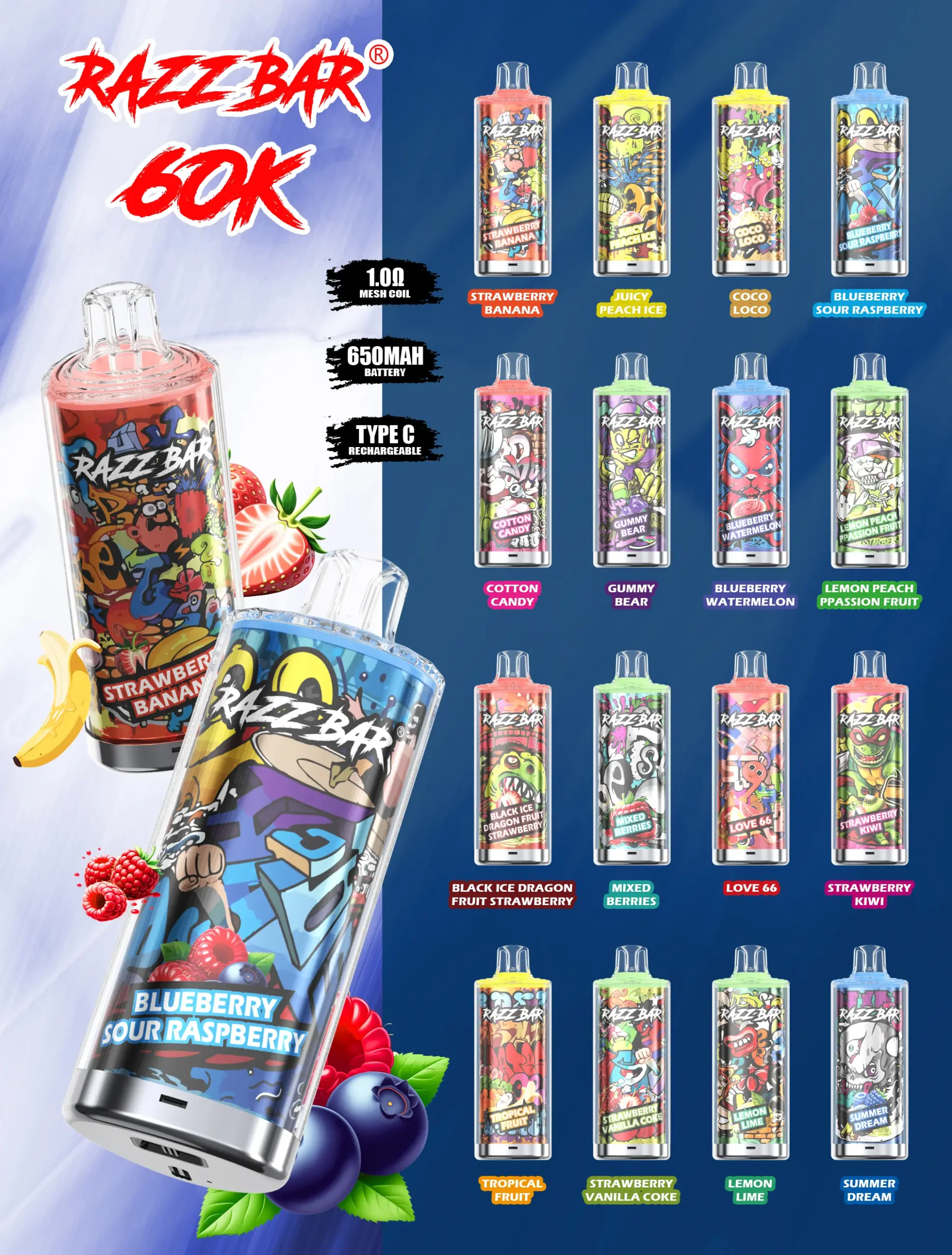 RAZZ BAR 60K Puffs Einweg-vape Im Großhandel Kaufen – Bild 4