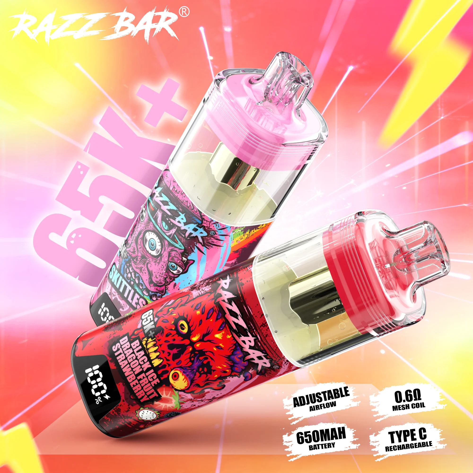 RAZZ BAR 65K+ Puffs Refillable E-liquid – Bild 5