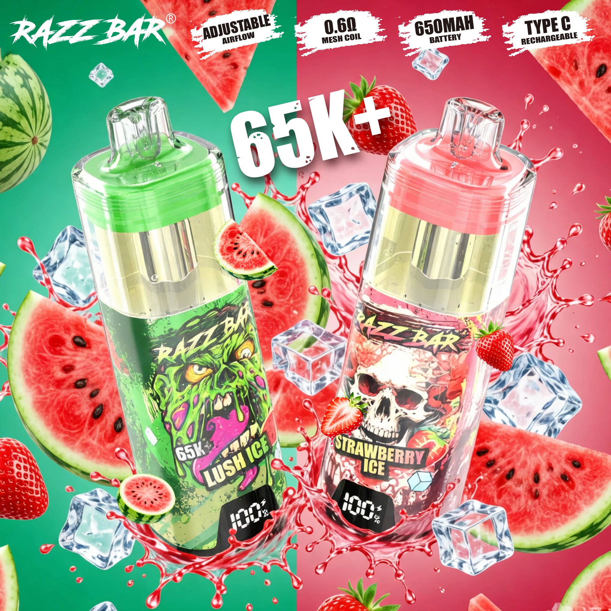 RAZZ BAR 65K+ Puffs Refillable E-liquid – Bild 6