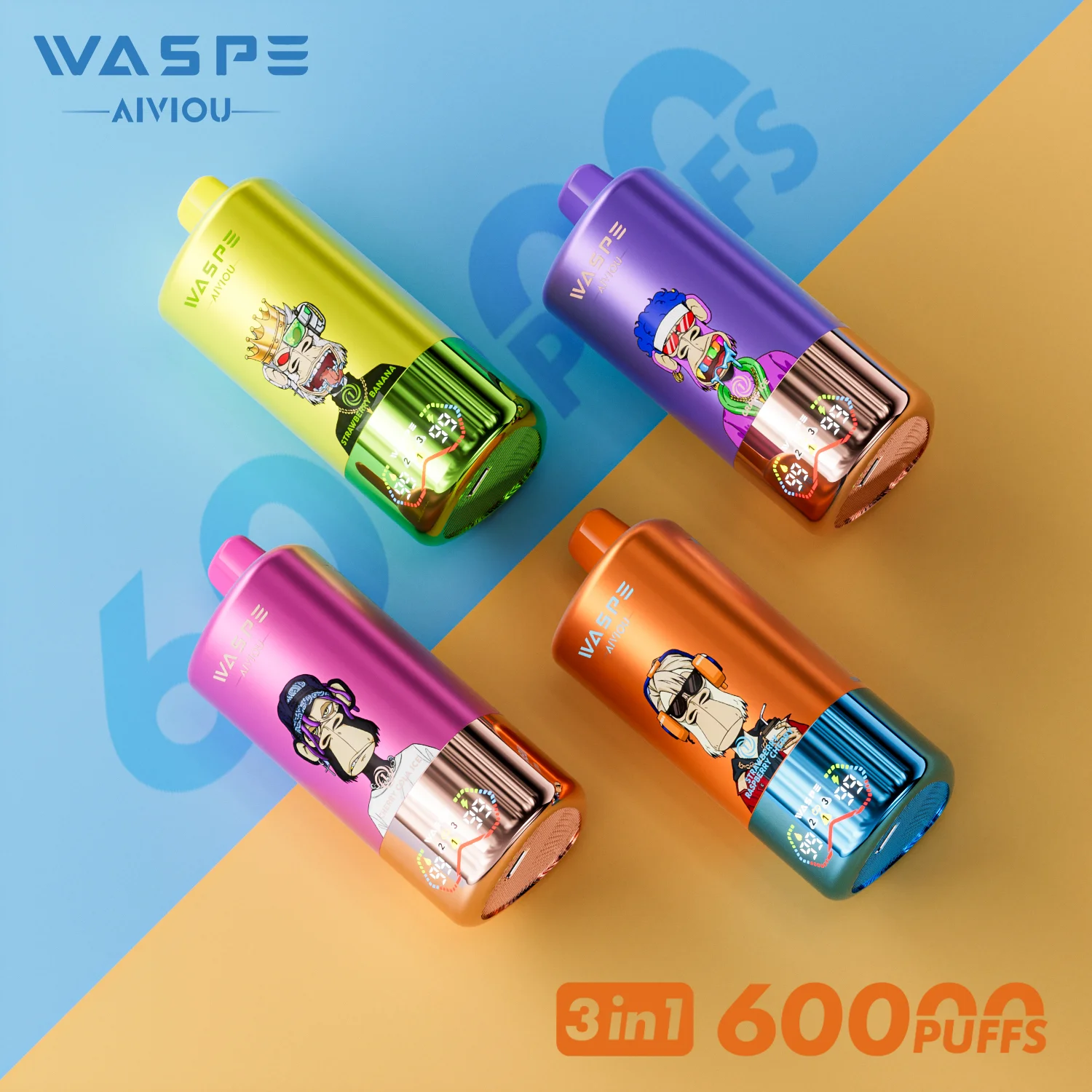 WASPE AIVIOU 60K Puffs Drei Geschmäcker in einer riesigen Einweg-Vape – Bild 2