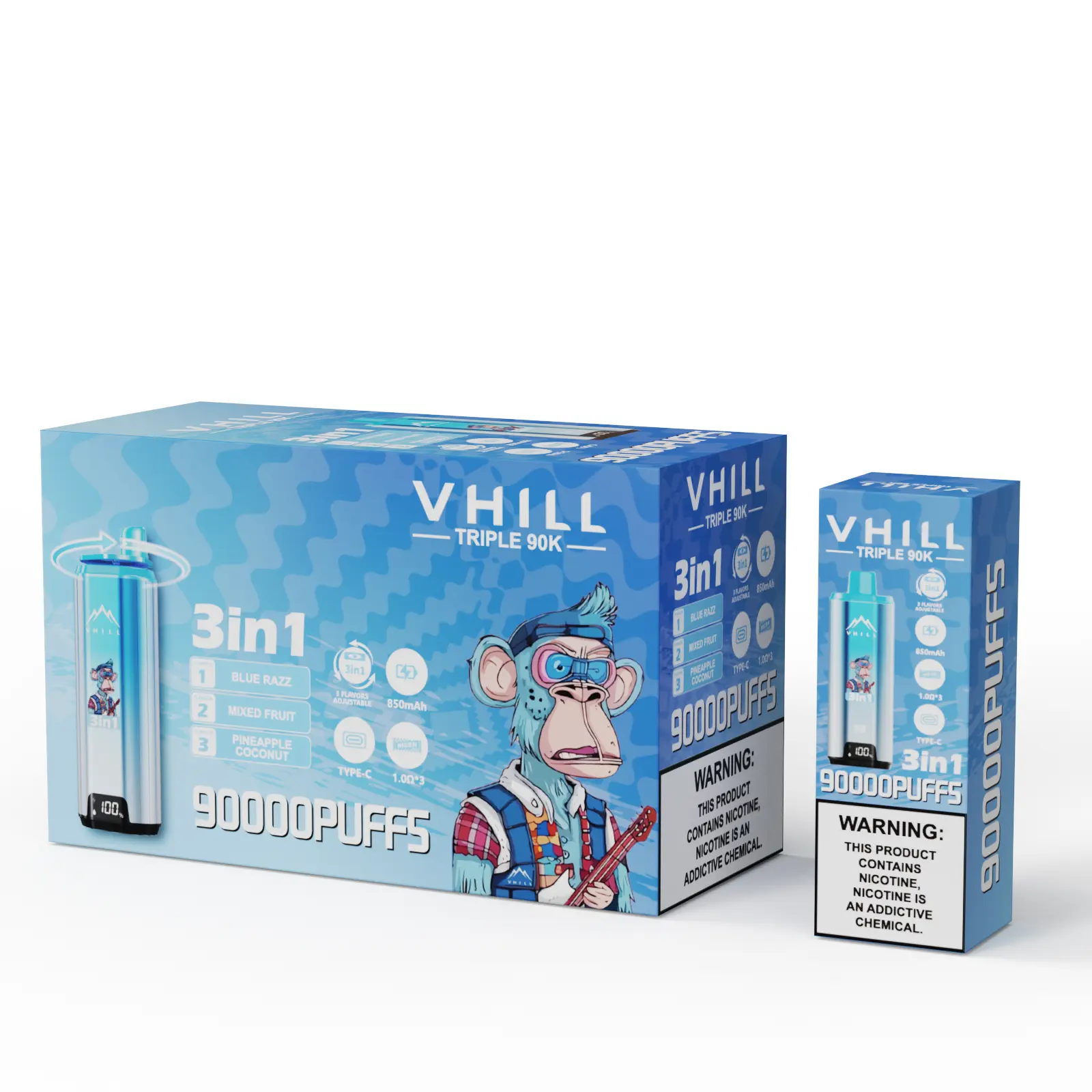 VHILL TRIPLE 90K Vape – 90.000 Züge 3-in-1 Einweg E-Zigarette mit Smart Display – Bild 2