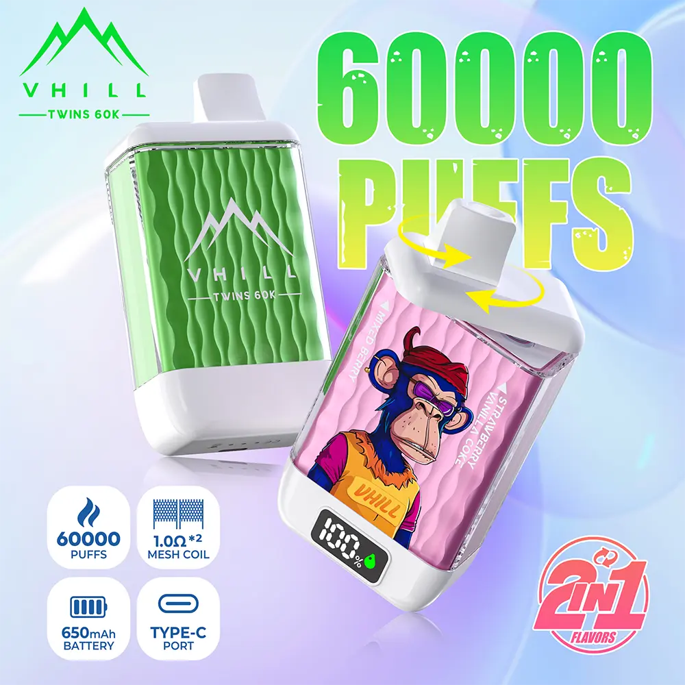 VHILL TWINS 60K Vape – 60.000 Züge 2-in-1 Einweg E-Zigarette mit Smart Display – Bild 2