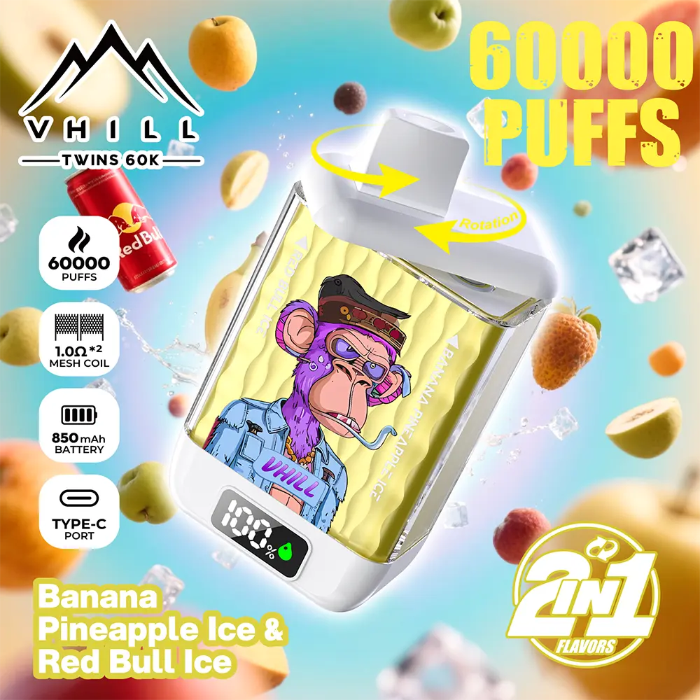 VHILL TWINS 60K Vape – 60.000 Züge 2-in-1 Einweg E-Zigarette mit Smart Display – Bild 3