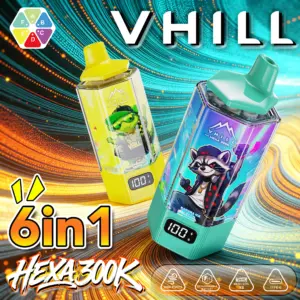 VHILL HEXA 300K Vape – 300.000 Züge 6-in-1 Einweg E-Zigarette mit Smart Display