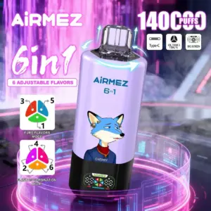 AIRMEZ FOX 140K 6IN1: Einzigartiger Dampfgenuss mit 6 Aromen und 140.000 Zügen