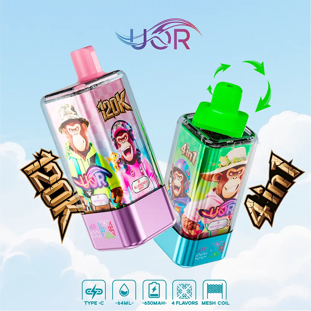 UOR 120K Vape – 120.000 Züge 4-in-1 Einweg E-Zigarette mit Smart Display & USB-C